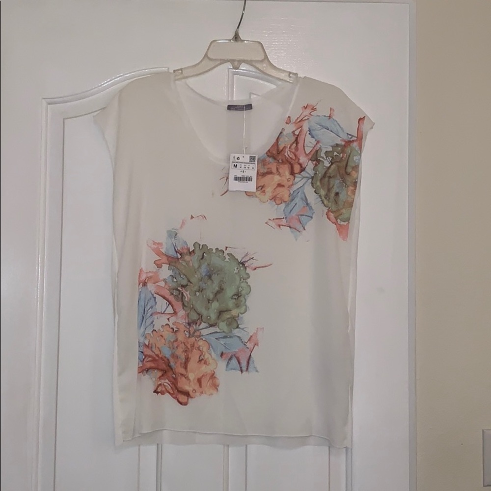ZARA floral blouse